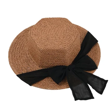  Novi modni ženska шестиугольная šešir od rafija, ženska plaža kape od sunca s dugim pojasom, Proljeće-ljeto šešir za stranke
