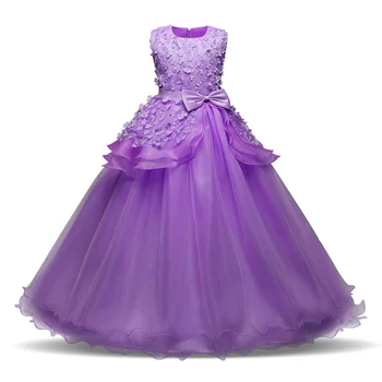  Dječja haljina za djevojčice-mlade Kostim Princeze za vjenčanje odjeće Večernjih haljina za prom za djevojčice od 5 do 14 godina Roza cvijet odijevanje