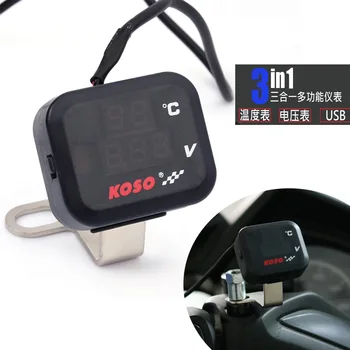 Univerzalni Senzor Temperature moto KOSO Napon 8,0~30,0 U Zaslon +USB priključak za Yamaha MT 07 NMAX Kawasaki Moto Termometar
