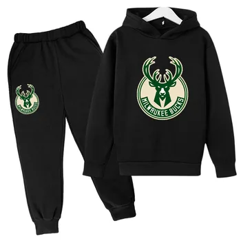  Milwaukee Bucks Za mlađe dječake i djevojčice Casual odjeća Komplet Odjeće za Proljeće i Jesen Za dječake Sportska odjeća Sportska odijelo Kostime za dječju odjeću