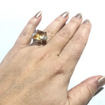  Šarm Narančasta Kamen Crystal Prsten Srebrna Boja Princeza Angažman Vjenčanje Pribor za mladence Prsten za žene Luksuzni nakit Poklon