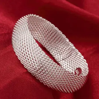  Veličina 6-10 šarm 925 sterling srebra narukvice naušnice, prstenje, Narukvice nakit Kit tople fine mrežaste moda vjenčanje Božićni poklon