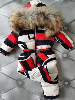 70 cm-150 cm krzno rakun na otvorenom 2021 zima dolje jakna dječja apsolutno kaput u cjelini snowsuit odjeća za djevojčice tijelo, odijelo
