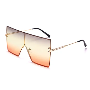  JASPEER Cjelovite prevelike sunčane naočale Ženske gradijent ispunjava sunčane naočale rimless Muške sunčane naočale UV400 Ženske punk-naočale